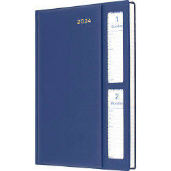 Collins Belmont Desk Diary A5 2 Days To Page WindowFaced Navy