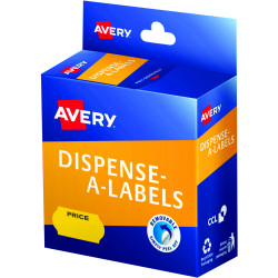 Avery Dispenser Label 26x16mm Price Yellow Box of 300