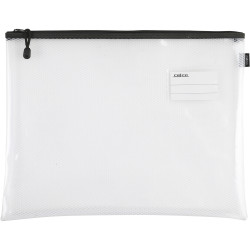 Celco Mesh Pencil Case Single Zip Large 450 x 330mm Clear