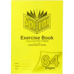 Spirax P116 Exercise Book Poly Cover A4 64 Page 18mm Dotted Thirds