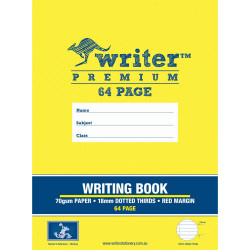 Writer Premium Exercise Book 245x330mm 18mm Dotted Thirds 64 Pages Monkey