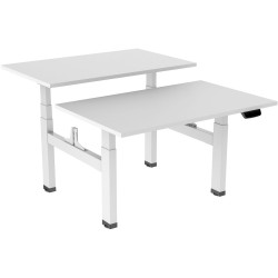 Ergovida Back To Back Electric Sit-Stand Desk 1800W x 750D x 620-1280mmH White/White