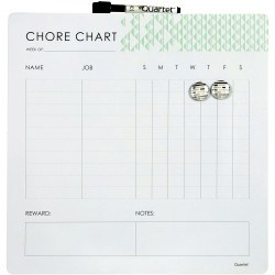 Quartet Dry Erase Chore Chart Magnetic 300mmX300MM frameless Green