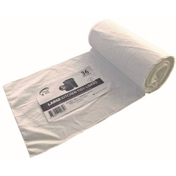 Clean Wiz Oxo-Biodegradable Kitchen Tidy Liners 36 Litres White Roll Of 50