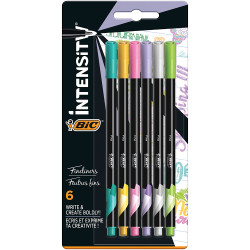BIC Intensity Fineliner Pen Assorted Colours Pack of 6
