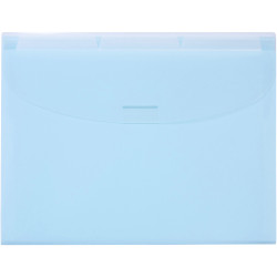 Marbig® Expanding Wallet With 3 Tabs Pastel Blue