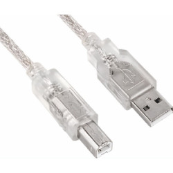 Astrotek USB 2.0 Printer Cable Type A Male to Type B Male 5 Metre Transparent