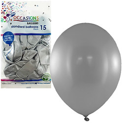 Alpen Balloons 25cm Silver Pack of 15