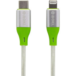 Moki Braided USB-C to USB-C SynCharge Cable 90cm Silver