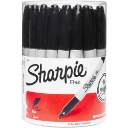 Sharpie Fine Point Markers Permanent Bullet 1.0mm Black Cup of 36