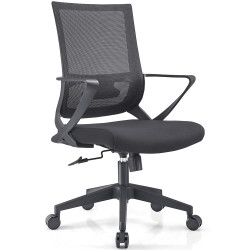 Sylex Clinton Mid Back Office Chair With Arms Mesh Back Black