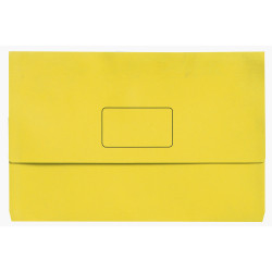 Marbig Slimpick Manilla Document Wallet Foolscap 30mm Gusset Yellow Pack Of 10