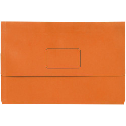 Marbig Slimpick Manilla Document Wallet Foolscap 30mm Gusset Orange Pack Of 10