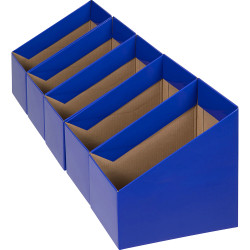 Marbig Book Boxes Large 170W x 250D x 270mmH Blue Pack Of 5