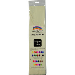 RAINBOW CREPE PAPER 500mm x 2.5m White Pack of 12