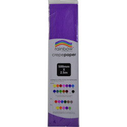RAINBOW CREPE PAPER 500mm x 2.5m Purple Pack of 12