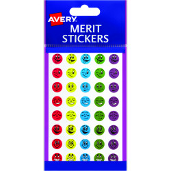 Avery Merit Stickers Mini Smiley Faces Round 18mm Assorted Colours Pack Of 800