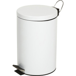 Compass Round Pedal Bin Powder Coated 12 Litres White