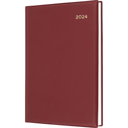 Collins Belmont Desk Diary A5 Day To Page Burgundy