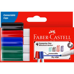 Faber-Castell Connector Whiteboard Marker Assorted Colours Pack of 4