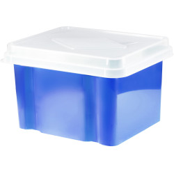 Italplast 32 Litre Plastic Suspension File & Storage Box Blueberry Base Clear Lid