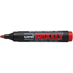 Uni PM122 Prockey Permanent Marker Bullet 1.8mm Red Box of 12