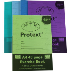 Protext Exercise Book A4 24mm Dotted Thirds 48 Page Fish