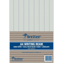 Writer A4 Exam Paper 24mm Solid Ruled Landscape Ream of 500
