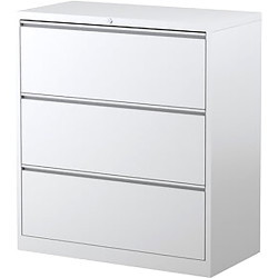 Steelco Lateral Filing Cabinet 3 Drawer 915W x 463D x 1015mmH Silver Grey