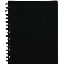 Spirax 511 Hard Cover Notebook A5 Ruled 200 Page Side Opening Black