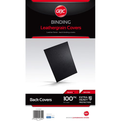 GBC Binding Cover A4 300gsm Leathergrain Pack Of 100 Black