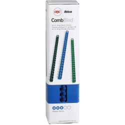 GBC Plastic Binding Comb 10mm 21 Ring 60 Sheets Capacity Blue Pack of 100
