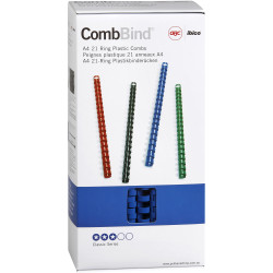 GBC Plastic Binding Comb 14mm 21 Ring 105 Sheets Capacity Blue Pack of 100