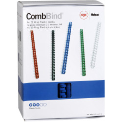 GBC Plastic Binding Comb 19mm 21 Ring 160 Sheets Capacity Blue Pack of 100