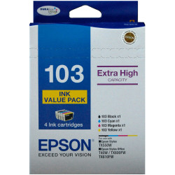 Epson 103 DURABrite Ultra Ink Cartridge Extra High Yield Value Pack Of 4 Assorted