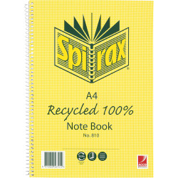 Spirax 810 Notebook A4 Ruled 120 Page 100% Recycled Side Bound