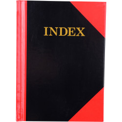 Cumberland Black & Red Notebook Gloss A6 100 Leaf Indexed