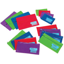 Marbig Name Pencil Case Single Zip Small 225 x 140mm Summer Colours Assorted