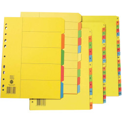 Marbig Manilla Indices & Dividers A4 1-12 Tab Bright Colours