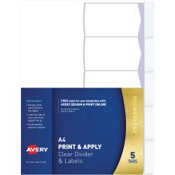 Avery L7455 Indexmaker Dividers A4 10 Tab  Unpunched White