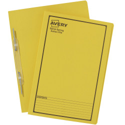 Avery Spiral Action File Foolscap Yellow Printed Black