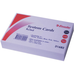 Esselte Ruled System Cards 152 x 102mm White Pack Of 100