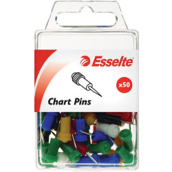 Esselte Chart Pins 8x22mm Assorted Pack Of 50