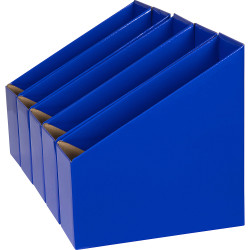 Marbig Book Boxes Small 9wx25dx27h cm Blue Pack Of 5
