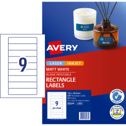 Avery Quick Peel Address Laser Inkjet Labels White L7667  133x29.61m 225 Labels