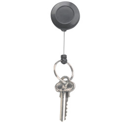 Rexel ID  Retractable Mini Key Holder With Key Ring 83cm Black