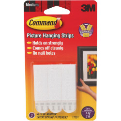 Command 17202 Picture Hanging Strip Small Sets of 3 White