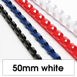 Rexel Plastic Binding Comb 50mm 21 Loop 450 Sheet  Capacity White Pack Of 50