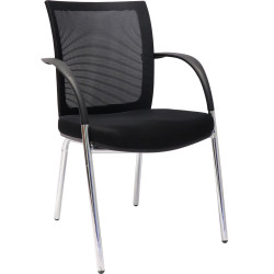 Rapidline WMV Meeting Chair Mesh Back Black Padded Fabric Seat