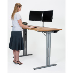 Sylex Arise Electric Sit-Stand Desk 2100Wx800Dx660-1315mmH Grey Frame Beech Top